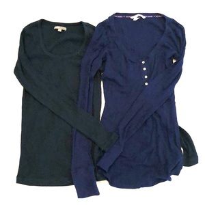 Gap body/Victoria secret navy ribbed shirts